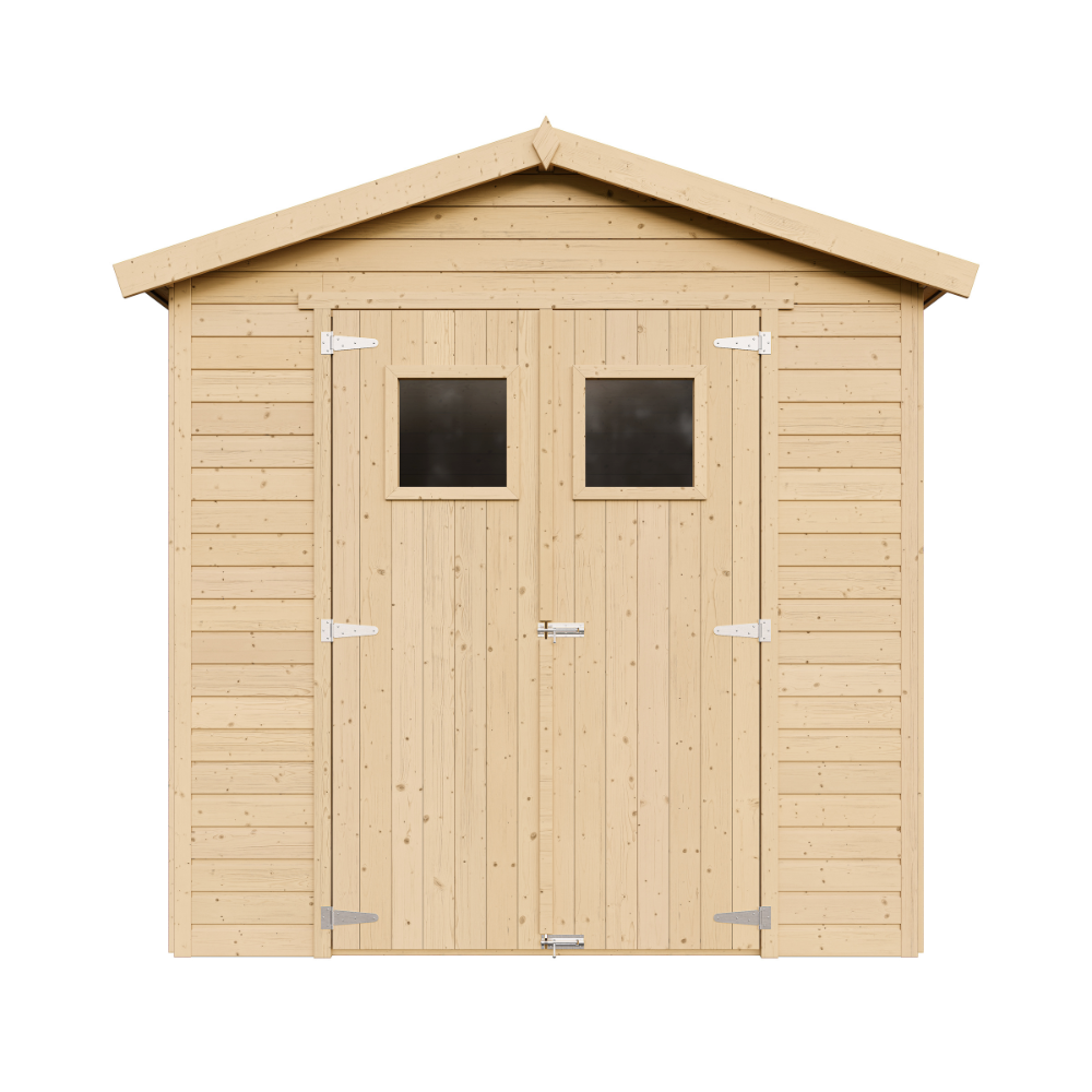 Abri de jardin en bois 4 m² - h228 x 233 x 222 cm - construction de panneaux en bois naturel - m351