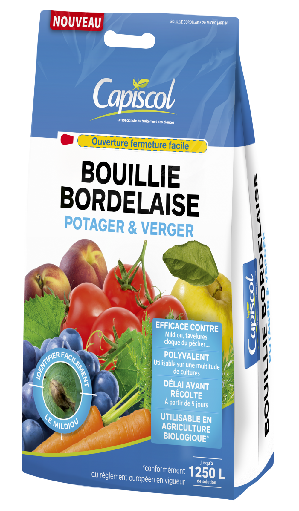 Capiscol bouillie bordelaise - 5kg - 1250l de solution - granulés a dissoudre - coloration bleue
