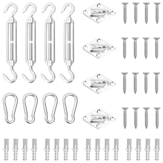 Jeu d'accessoires de voile d'ombrage 12 pcs acier inoxydable