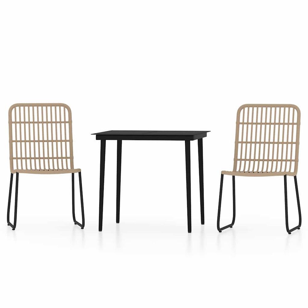 Ensemble à manger de jardin 3 pcs chêne