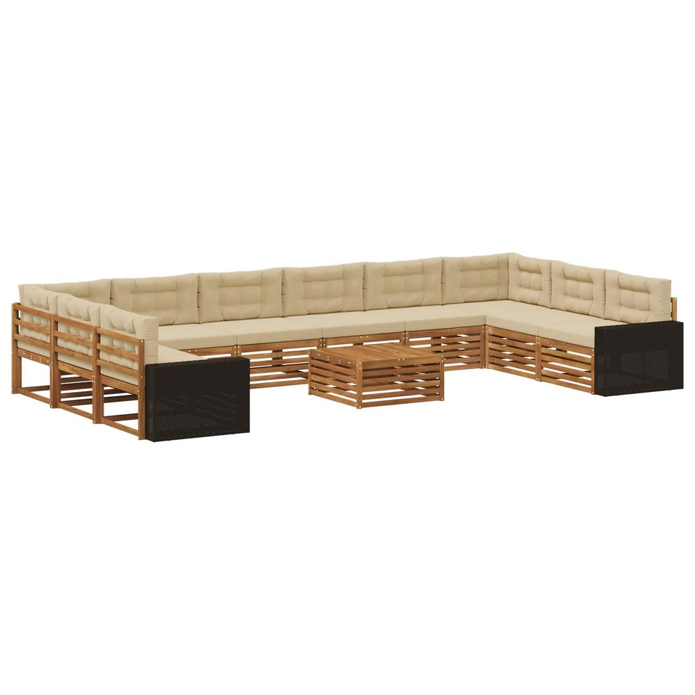 Ensembles de canapés 11 pc bois d'acacia massif