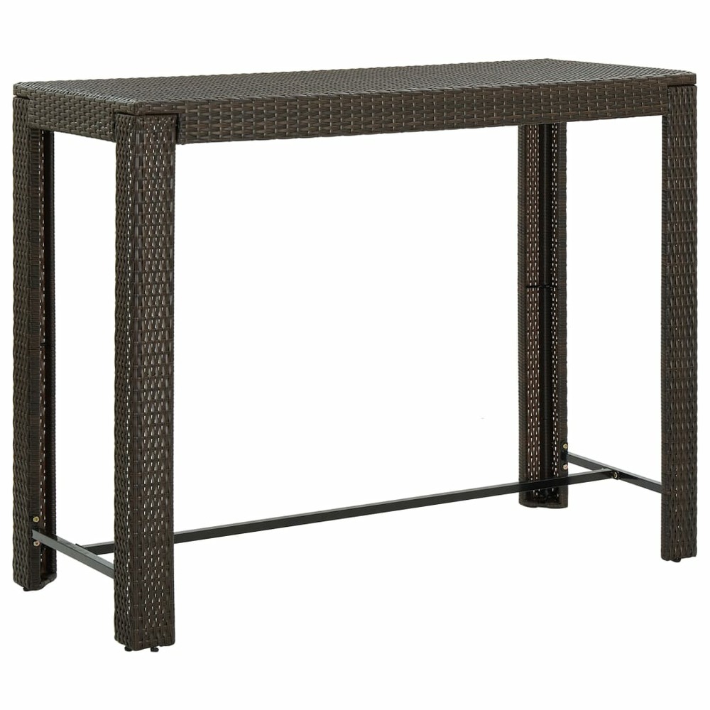 Table de bar de jardin marron 140,5x60,5x110,5cm résine tressée