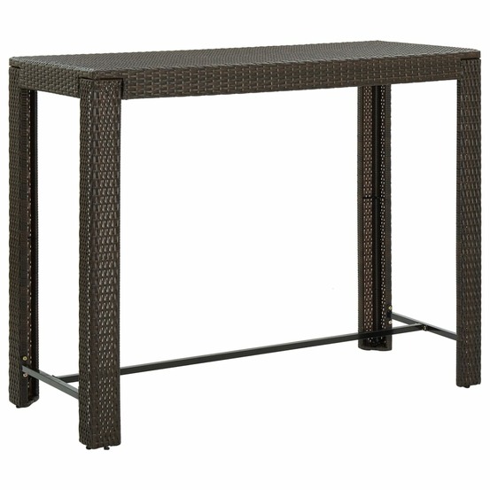Table de bar de jardin marron 140,5x60,5x110,5cm résine tressée