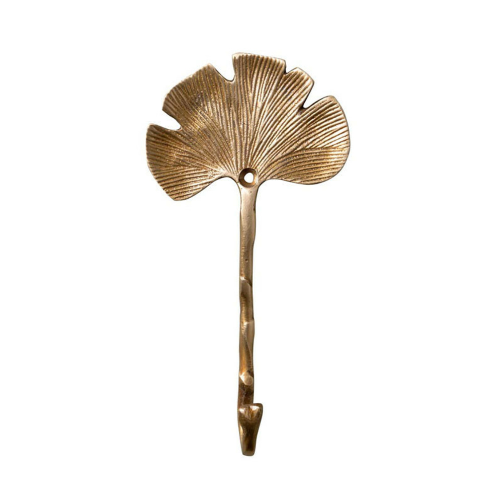 Crochet fleur de ginkgo dorée 8x16cm