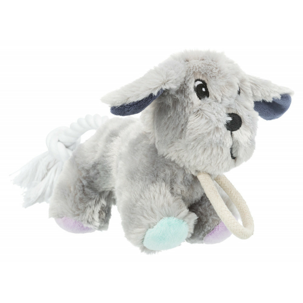 Peluche pour chiot . Taille longueur 24 hauteur 12 cm .
