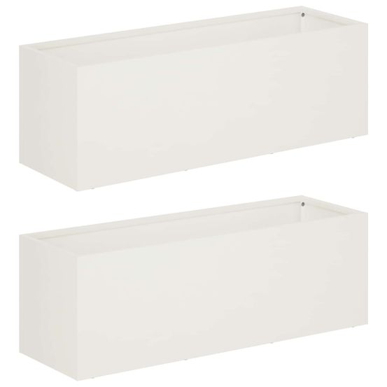 Cache-pot de jardin 2 pc blanc 40 x 20 x 20 cm