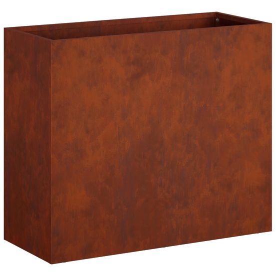 Cache-pot de jardin rouillé 50 x 20 x 40 cm acier patiné