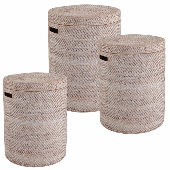 Paniers à linge en rotin (lot de 3)