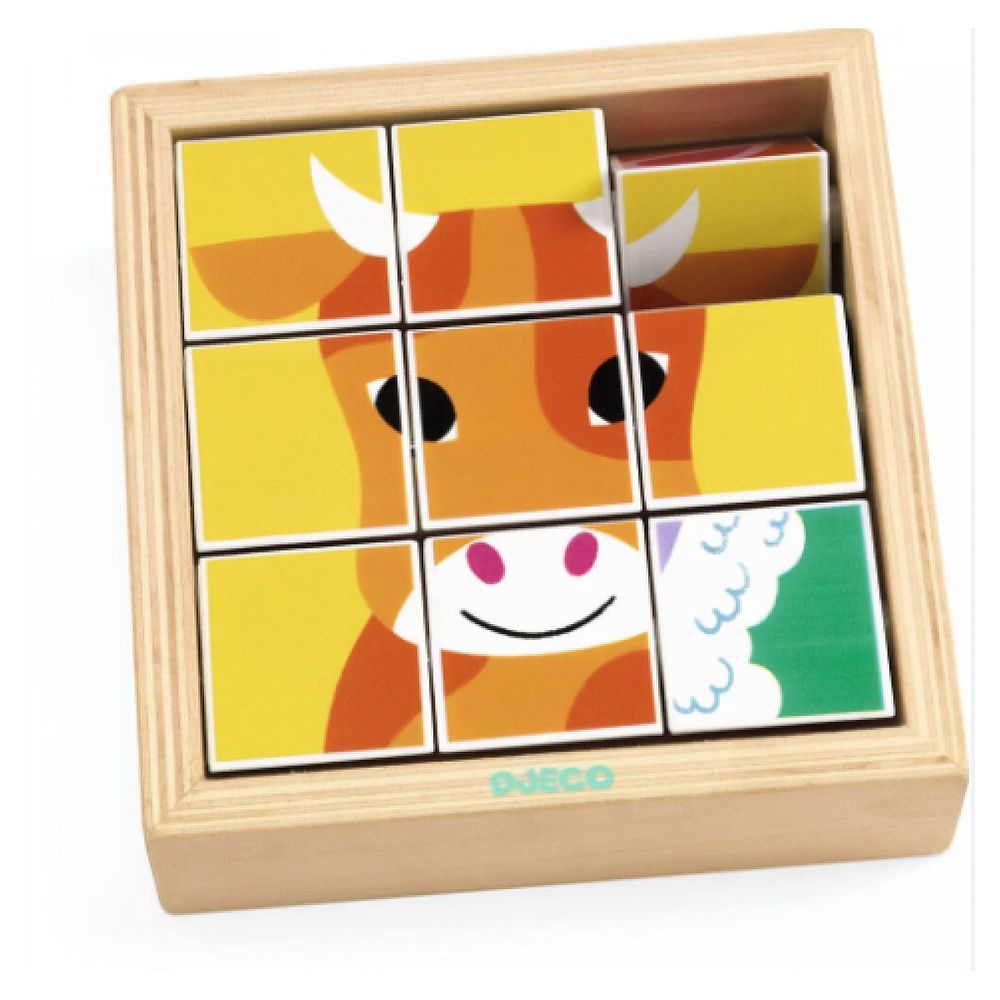 9 cubes puzzle en bois - animoroll