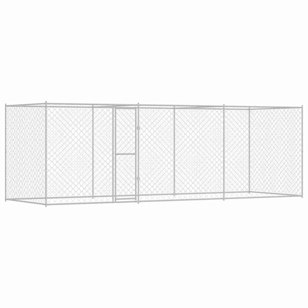 Cage pour chien argenté 600 x 200 x 200 cm acier galvanisé