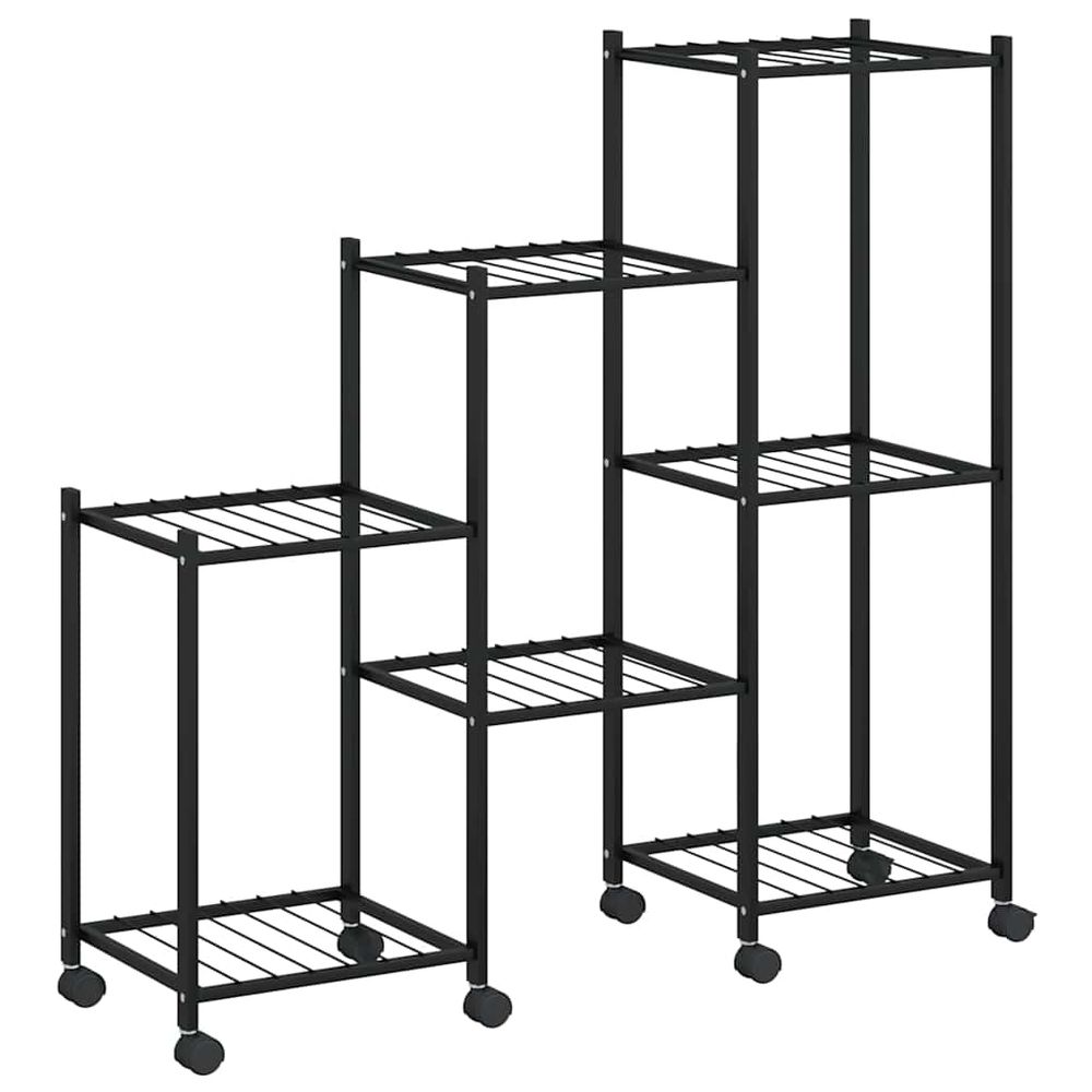 Jardinière avec roues 83x25x83,5 cm noir fer