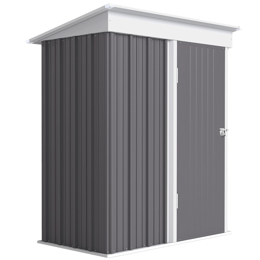 Armoire de jardin acier extérieur gain de place porte verrouillable gris - comfortxl outdoor living
