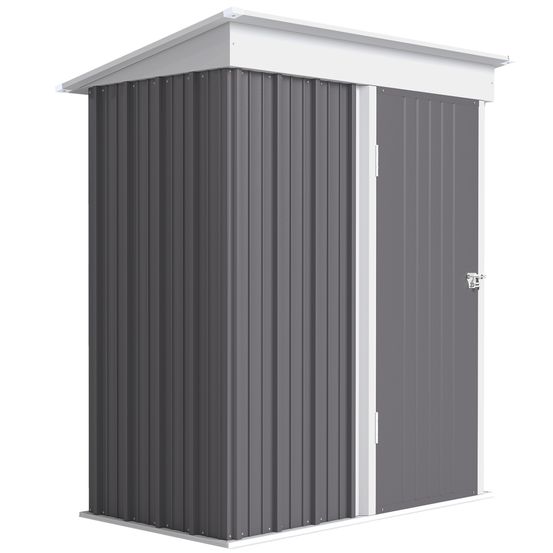 Armoire de jardin acier extérieur gain de place porte verrouillable gris - comfortxl outdoor living
