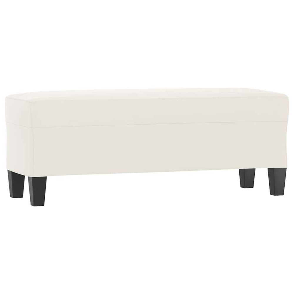 Banc beige 100x35x41 cm tissu microfibre
