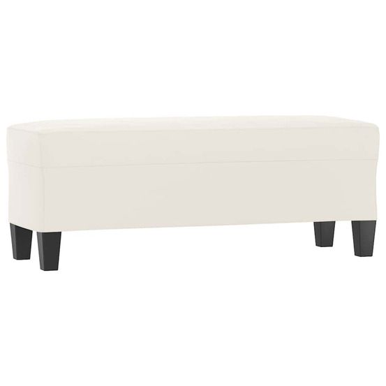 Banc beige 100x35x41 cm tissu microfibre