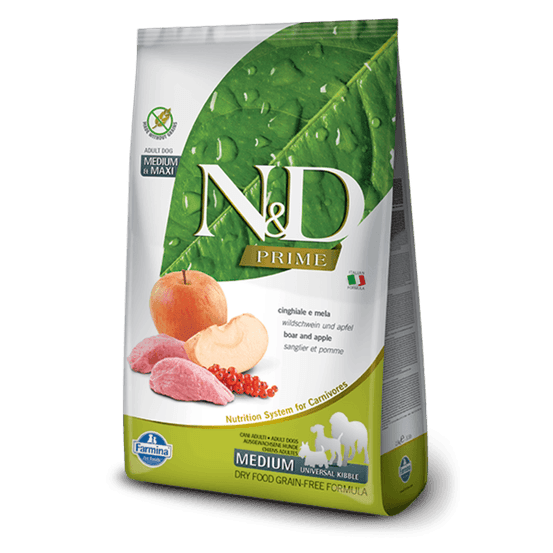 Croquettes n&d prime sanglier & pomme chien adult med/maxi 12kg