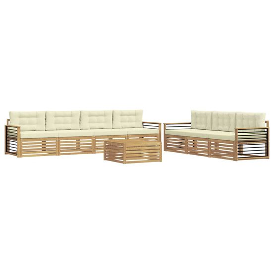 Ensemble de canapés d'extérieur 8 pc blanc et crème polyester