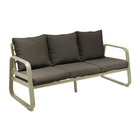 Canapé de jardin 3 places tonio blanc/gris - aluminium - coussins acrylique