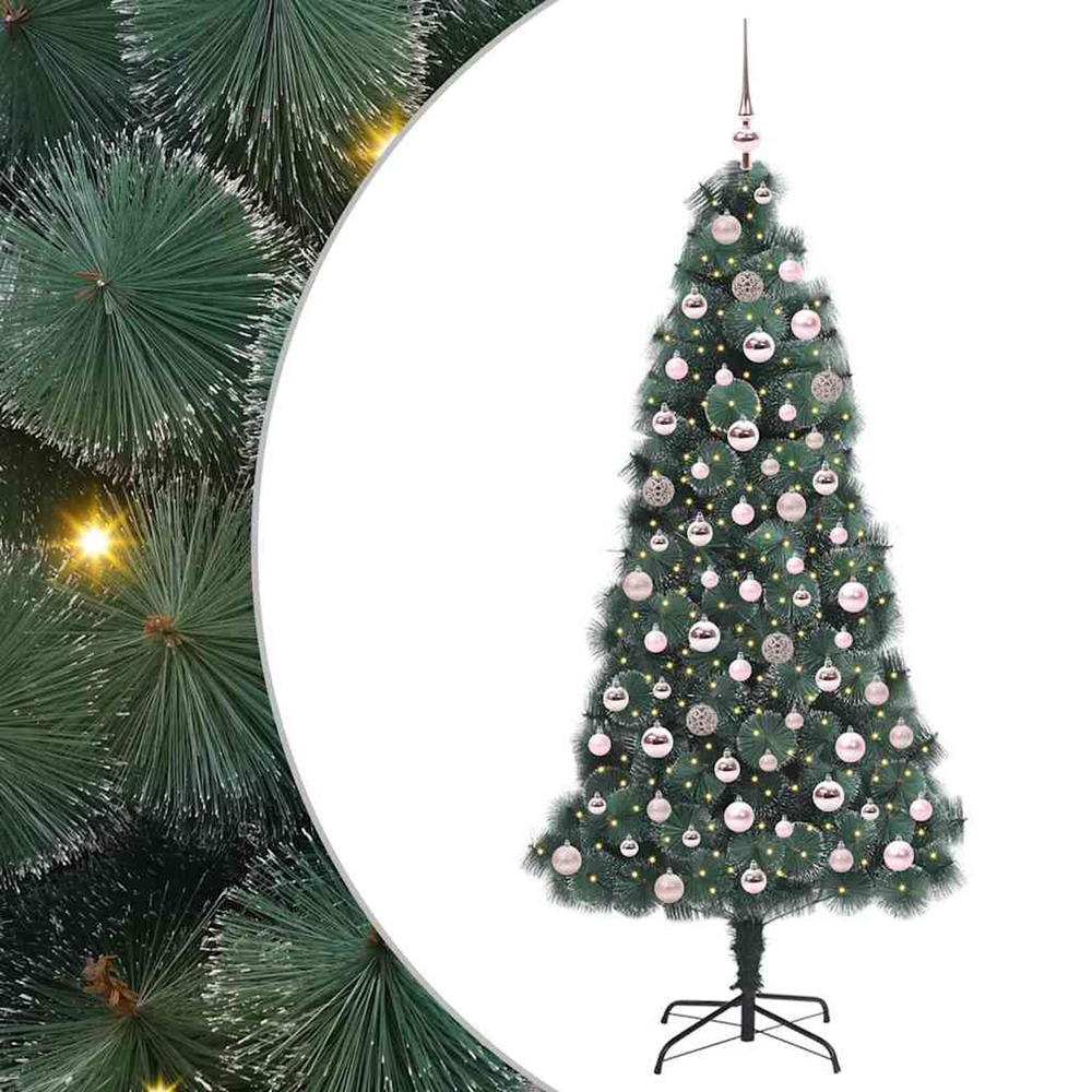 Arbre de noël artificiel pré-éclairé avec ensemble de boules