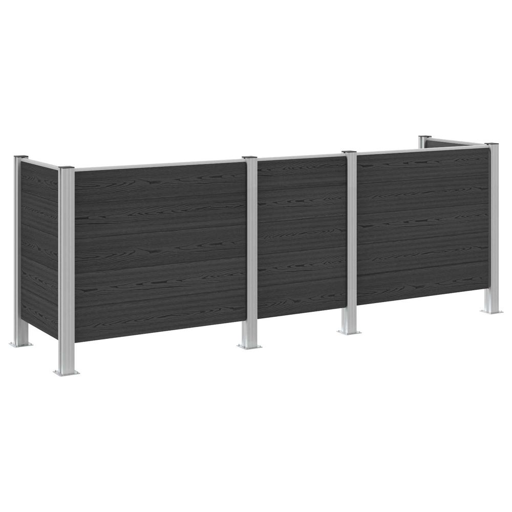 Clôture de poubelle gris 315 x 85 x 115 cm aluminium et wpc
