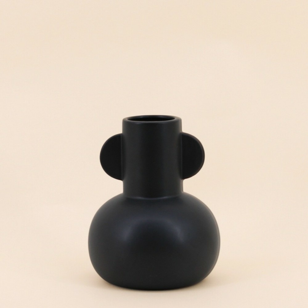 Vase en dolomite noir 18,7cm, malaika