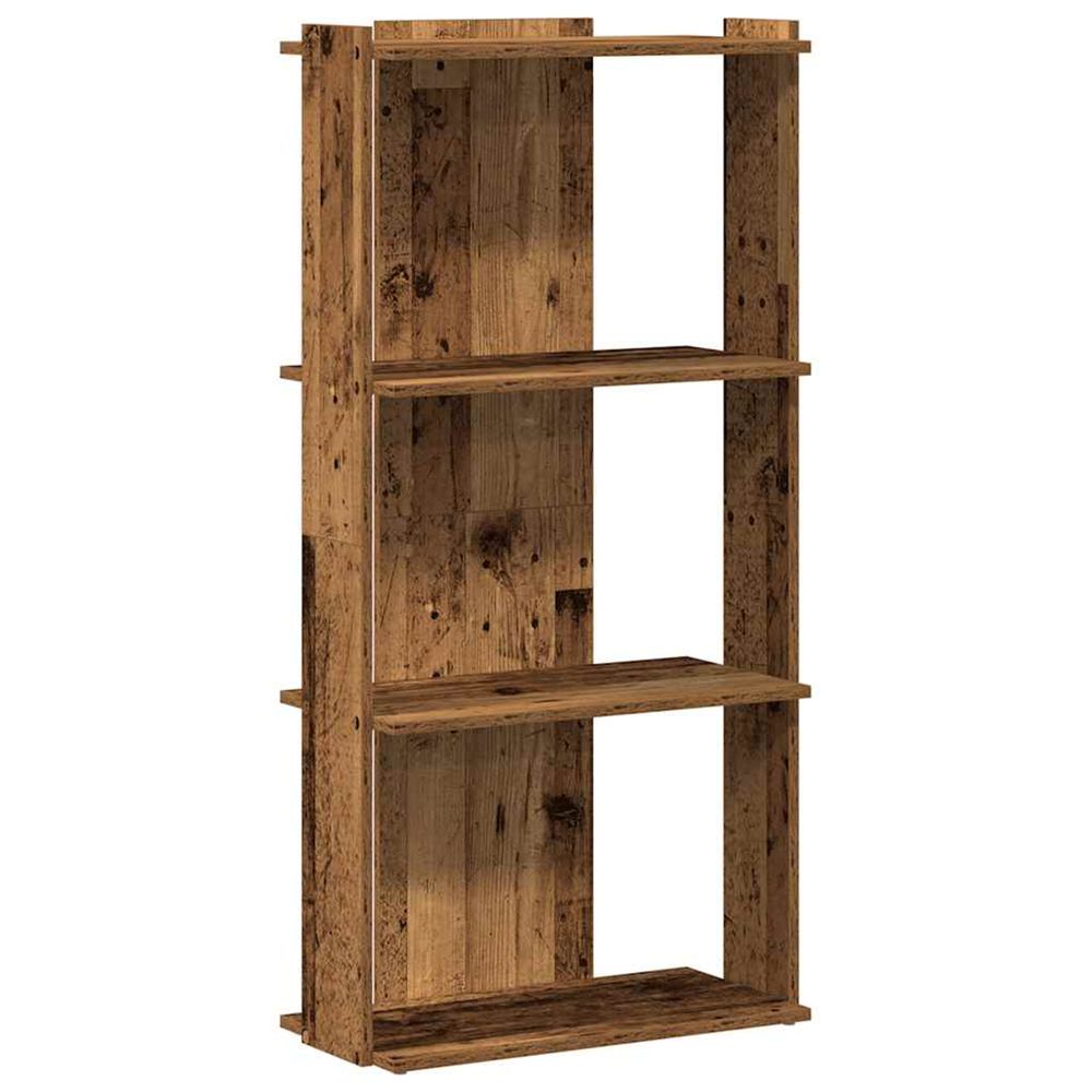 Bibliothèque à 3 niveaux vieux bois 60x30x120cm bois ingénierie