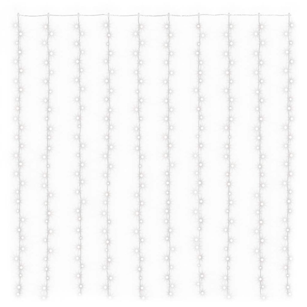 Rideaux lumineux à led 3x3 m 300 led blanc froid 8 fonctions