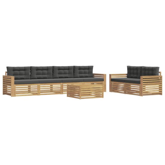 Ensemble de canapés d'extérieur 7 pc blanc et anthracite