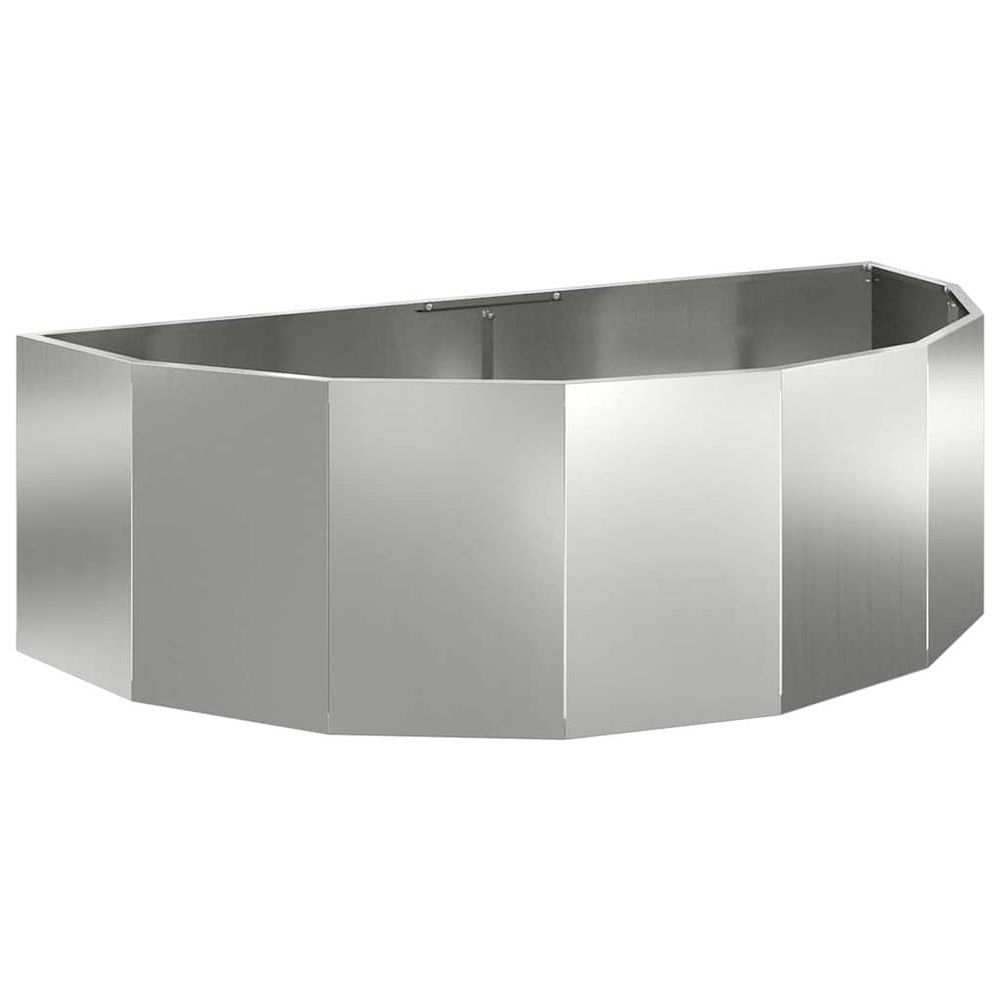 Jardinière argent 120 x 60 x 35 cm acier galvanisé