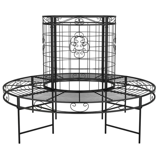 Banc circulaire tour d'arbre ø137 cm noir acier