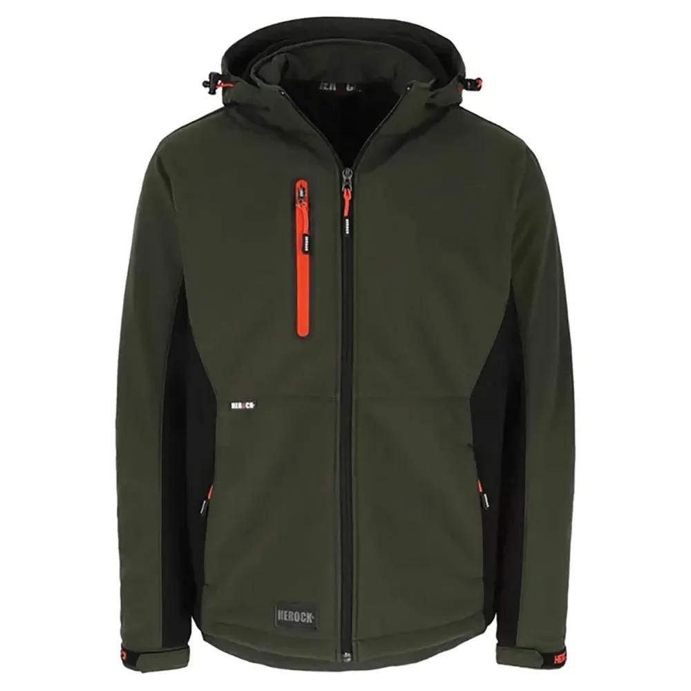 Veste softshell trystan homme - noire & kaki - herock®