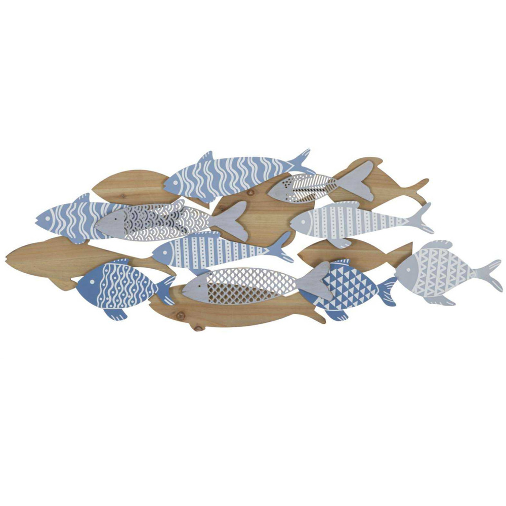 Décoration murale en mdf et métal sea 91 x 3 x 33.5 cm