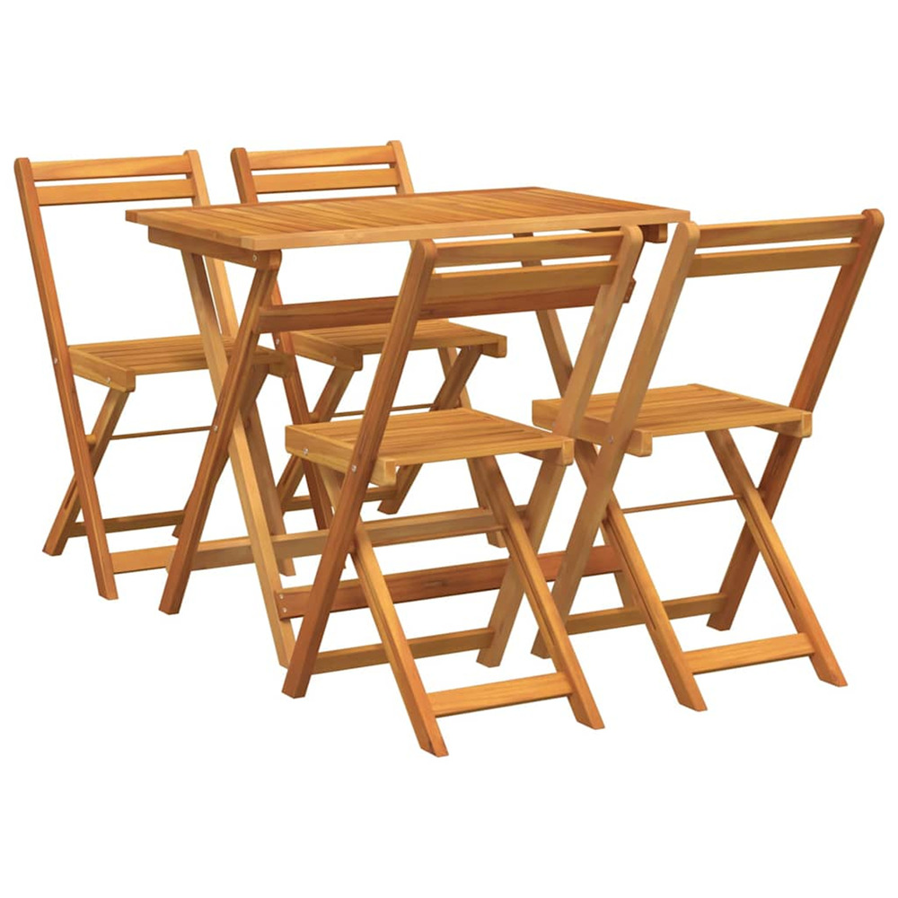 Ensemble bistrot 5 pcs huile naturelle bois d'acacia massif