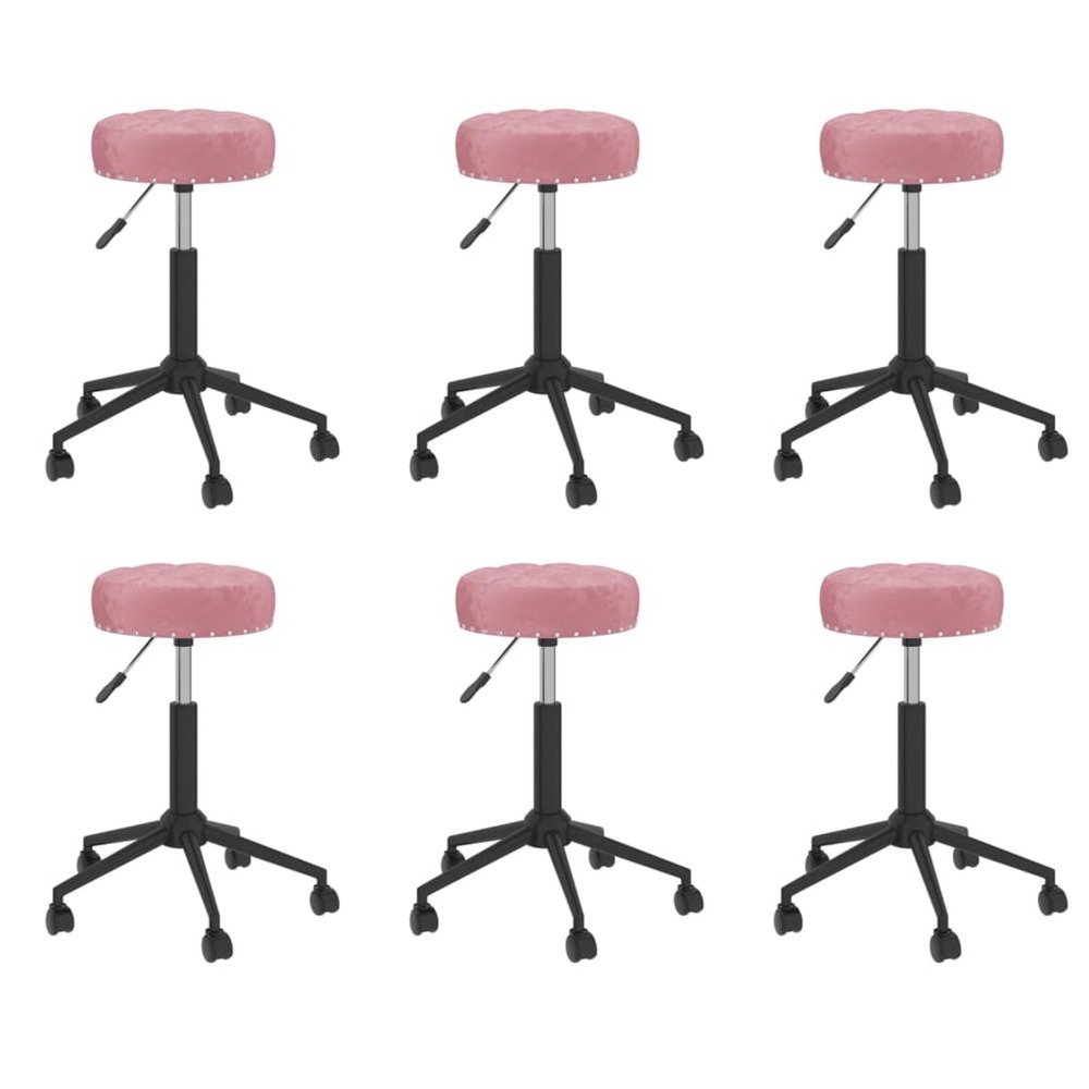 Chaises pivotantes de salle à manger 6 pcs rose velours