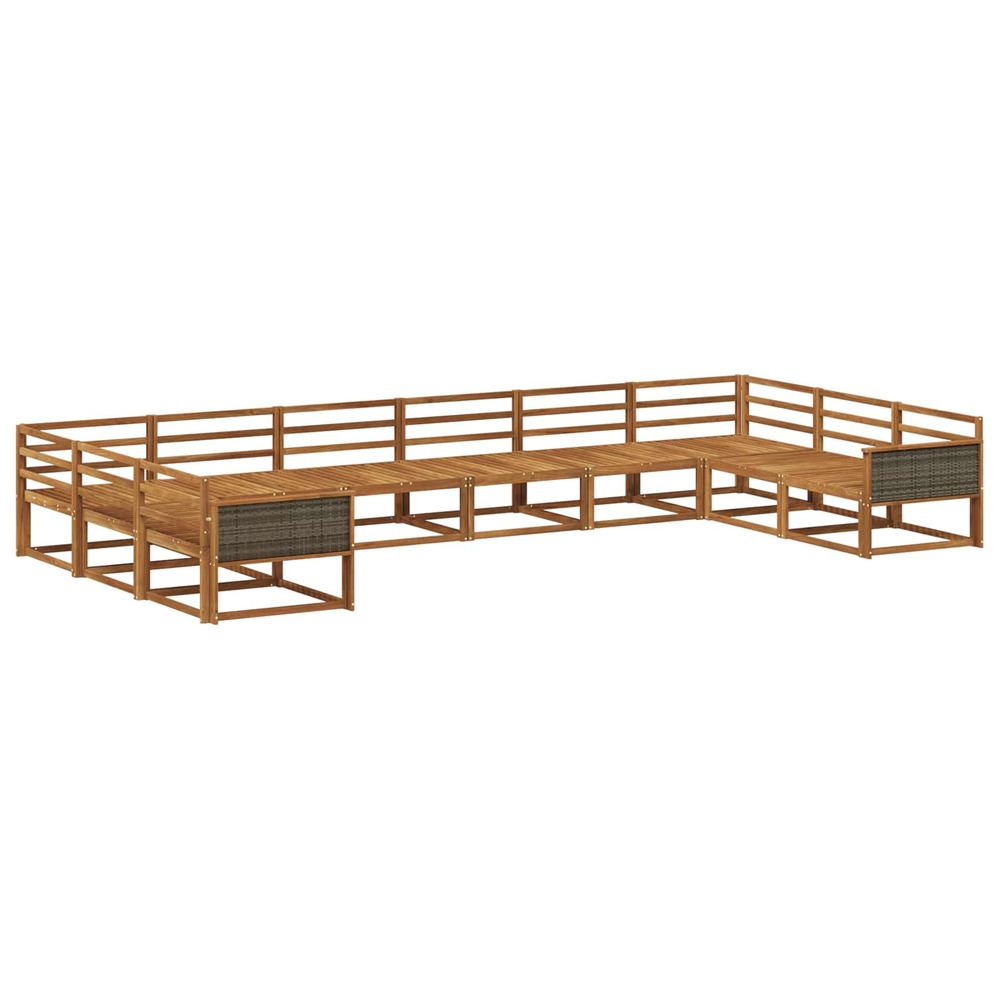 Ensemble de canapés d'extérieur 10 pcs naturel