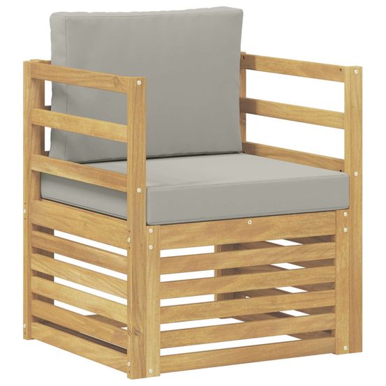 Ensemble de canapés d'extérieur polyester blanc et gris clair