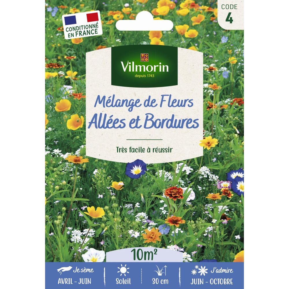 Mélange couvrant allées bordures - 10 m² - mélange de fleurs