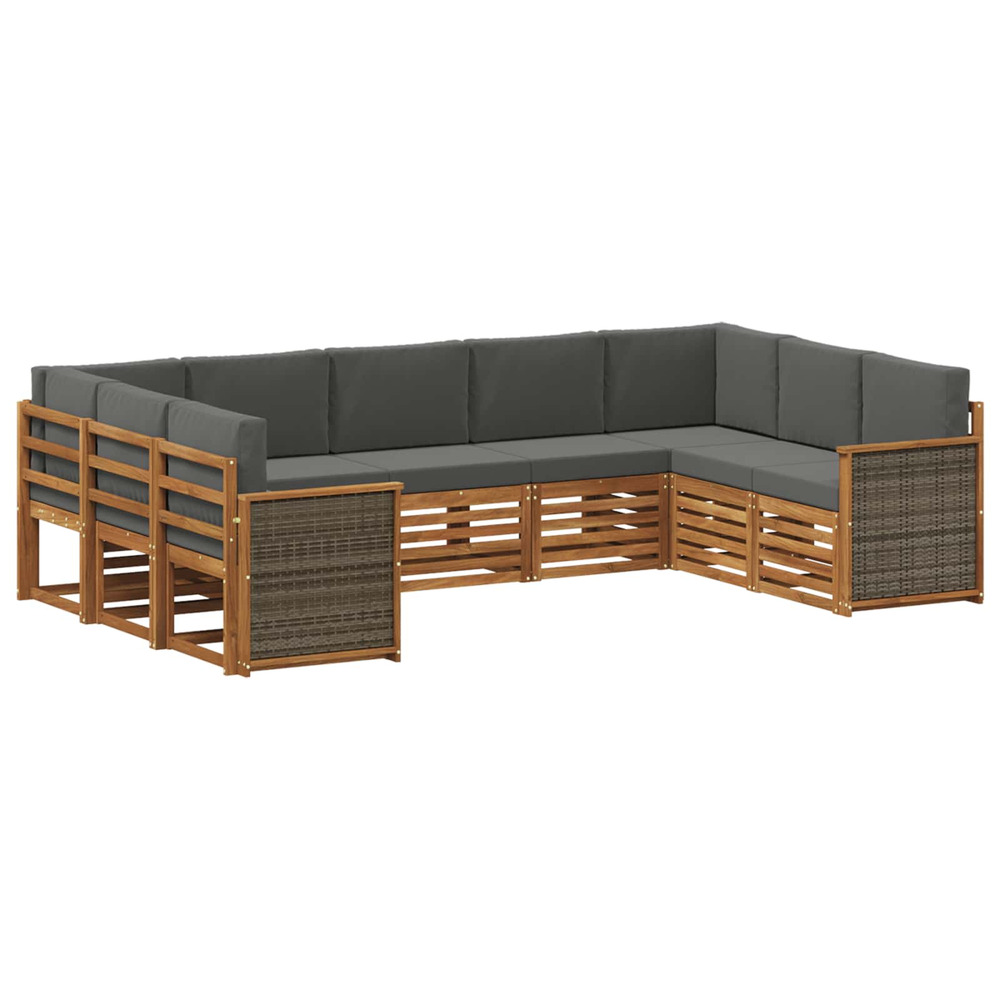 Ensemble de canapé d'angle 7 pcs naturel et anthracite