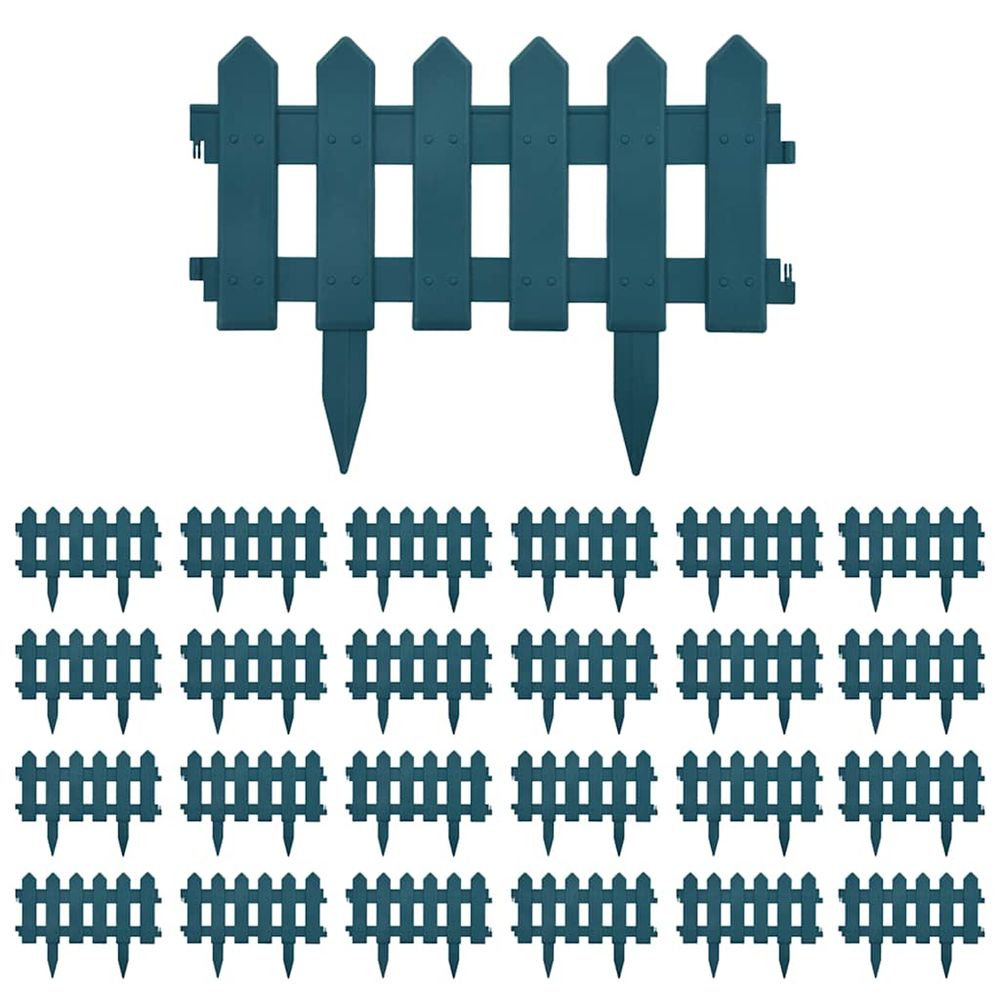Bordures de pelouse 25 pcs vert 10 m pp