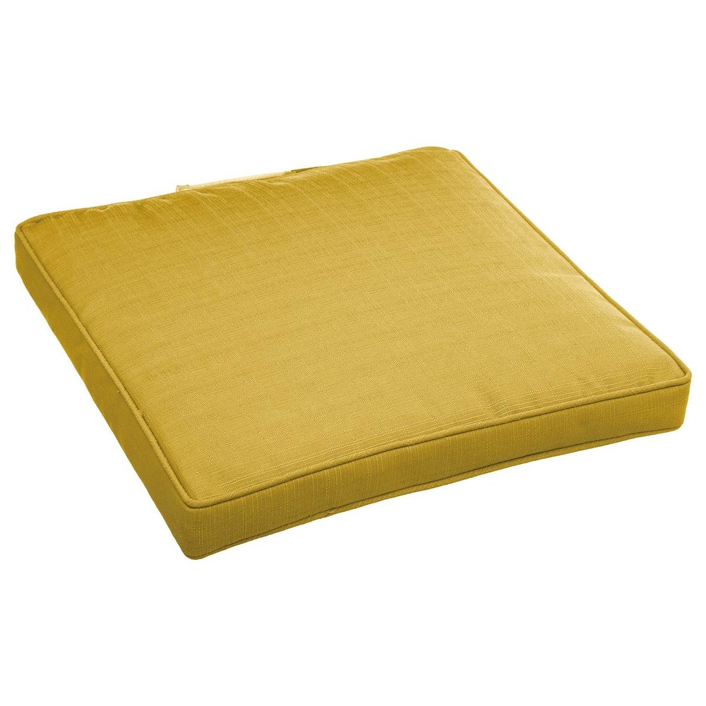 Galette de chaise carrée jaune moutarde