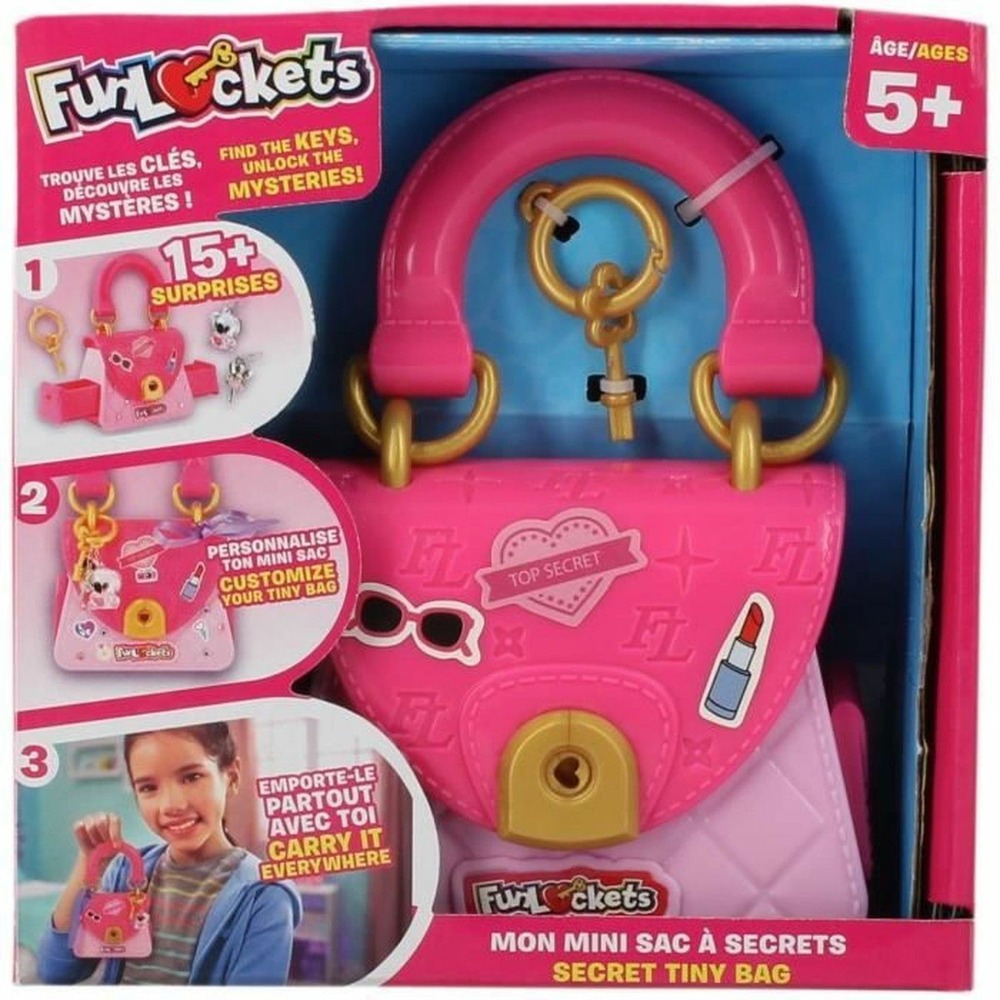Mini sac à secrets funlockets - rose, violet, doré