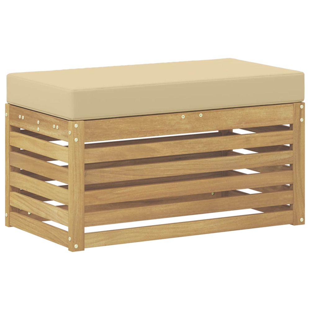 Banc de jardin bois d'acacia massif blanc
