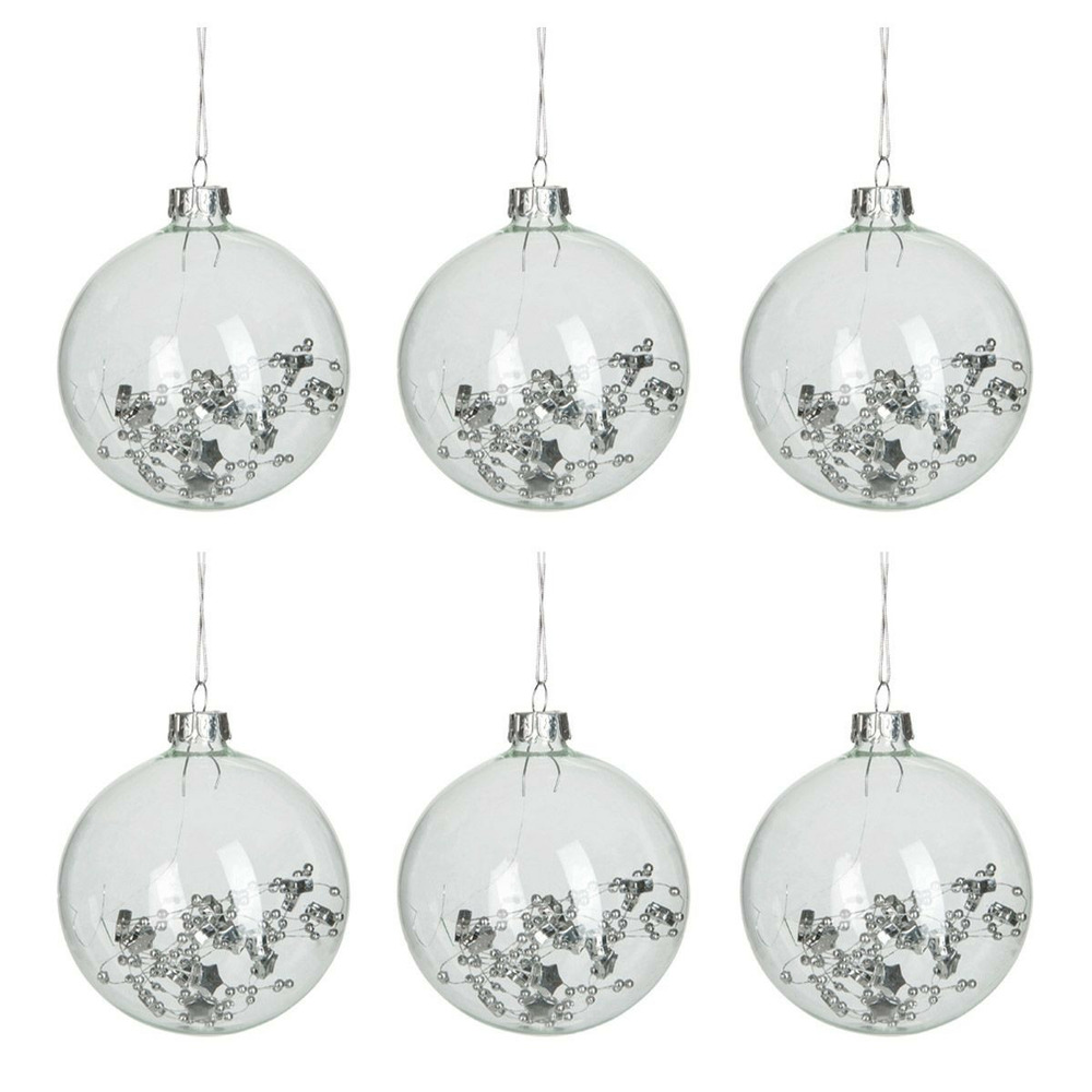Lot de 6 boules de noël 