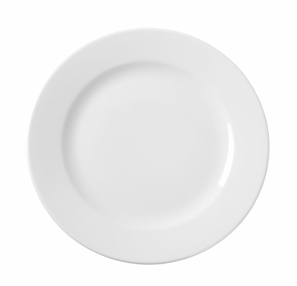 Assiette plate porcelaine blanche simple ø 200 mm - lot de 12 - hendi