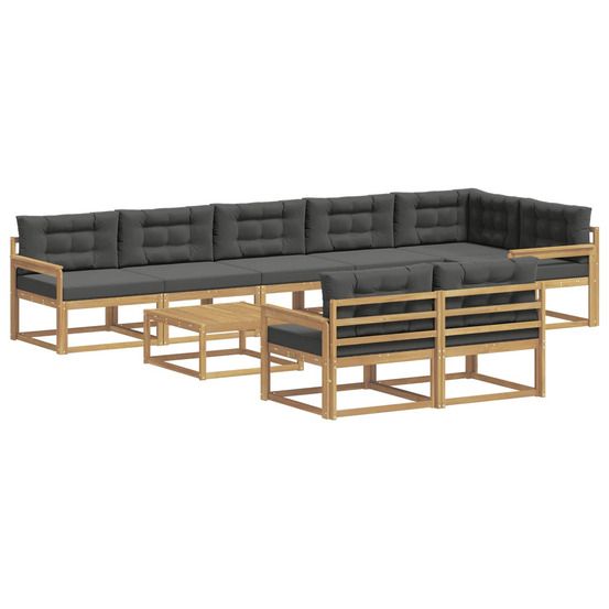 Ensemble de canapés d'extérieur 9 pc blanc et anthracite