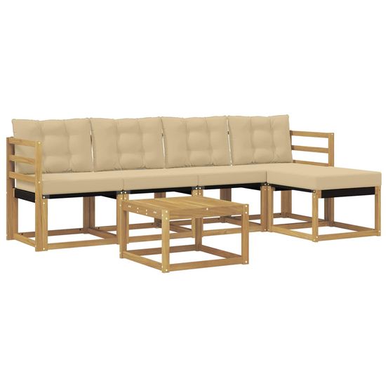 Ensemble de canapés d'extérieur 6 pc blanc et beige