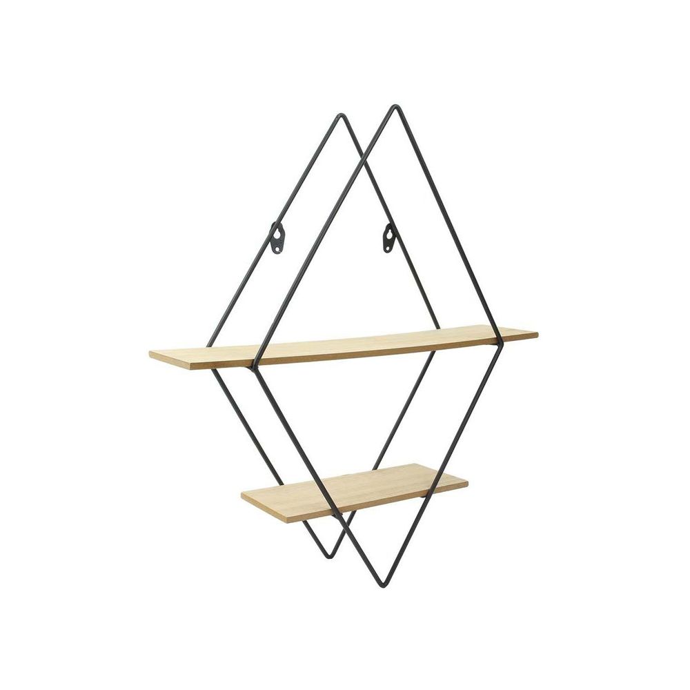 Etagère industrielle losange en bois et métal 46 cm