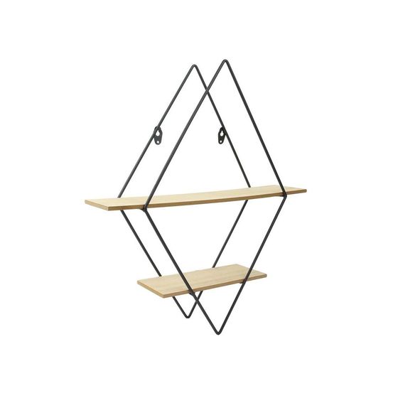Etagère industrielle losange en bois et métal 46 cm