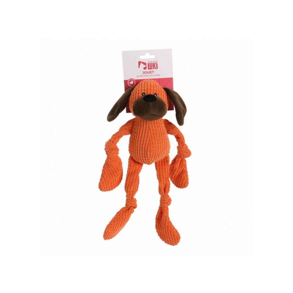 Mon ami luki - jouet peluche et velours chien - orange - chien - 36cm