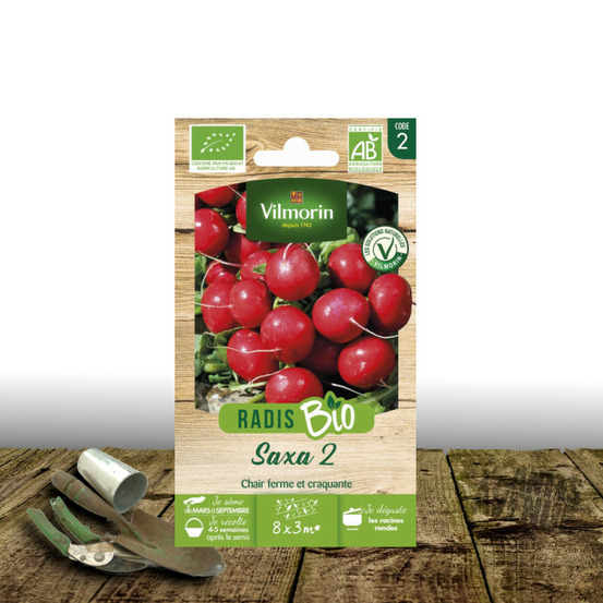 Graines de radis rond saxa 2 - sans traitement - vilmorin sachet
